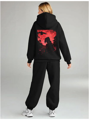 Urban Zenith Oversized Hoodie – Itachi Red Aura Edition
