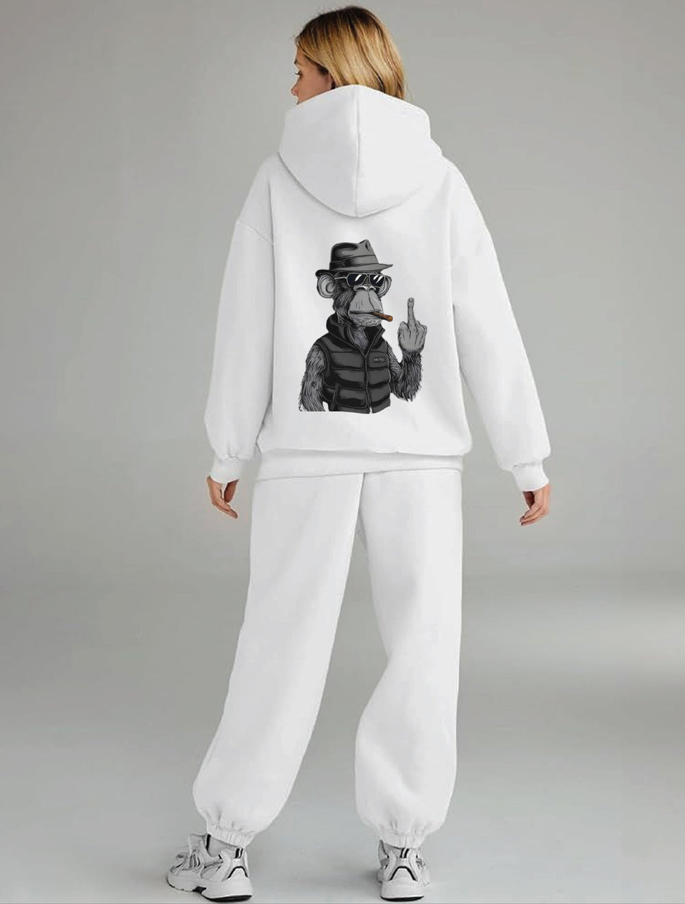 Urban Zenith White Oversized Hoodie – Street Ape Attitude Edition