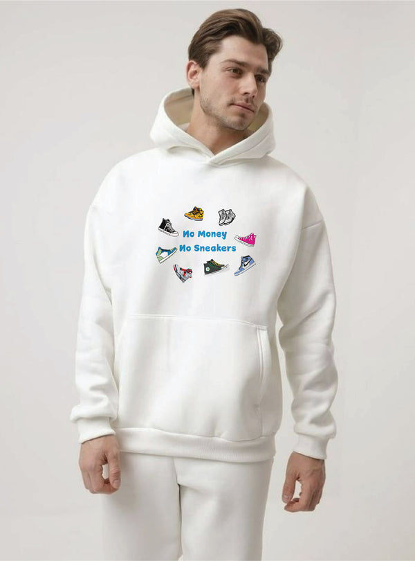 Urban Zenith White Oversized Hoodie – No Money No Sneakers Edition
