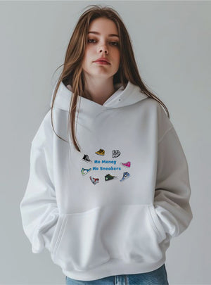 Urban Zenith White Oversized Hoodie – No Money No Sneakers Edition